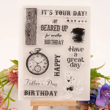Dzień Ojca, Urodziny Przezroczyste Znaczki Przezroczysty Silikonowy Stempel do DIY Scrapbooking Papier Pocztówka Album Wystrój Rzemieślnicze Narzędzia NOWY 2021