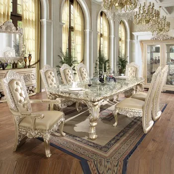 Europejskie luksusowe stoły i krzesła z litego drewna francuscy dworzanie kłody rzeźbiony kredens szafa wina