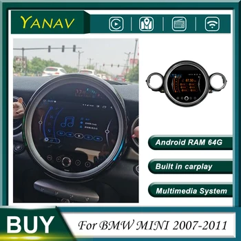 Radio samochodowe Audio Android 2 Din Do BMW MINI 2007-2011 Nawigacja GPS Stereo Odbiornik Multimedialny Odtwarzacz MP3 z Urządzeniem Carplay